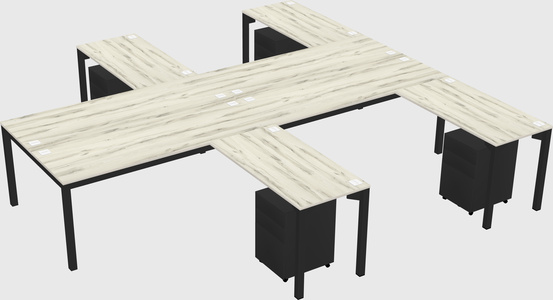 Shared l-shaped desk