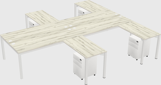 Shared l-shaped desk