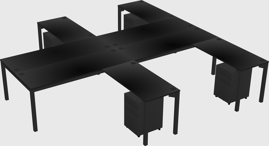 Shared l-shaped desk