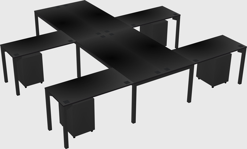 Shared l-shaped desk