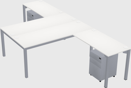 Shared l-shaped desk