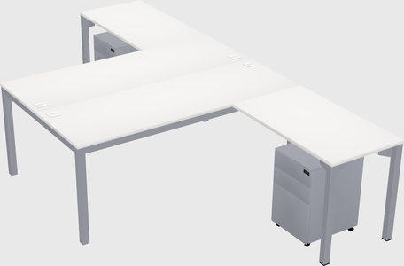 Shared l-shaped desk