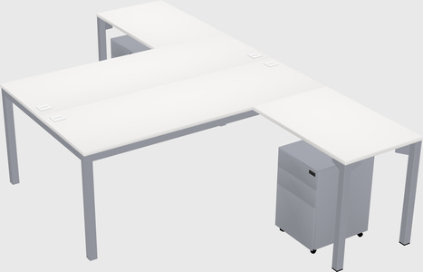 Shared l-shaped desk