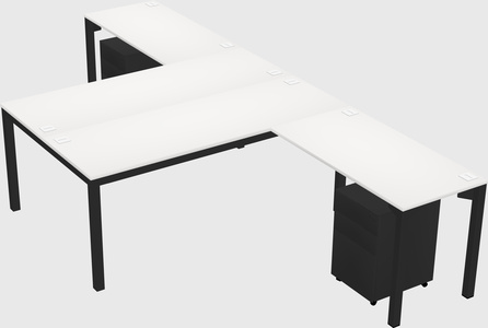 Shared l-shaped desk
