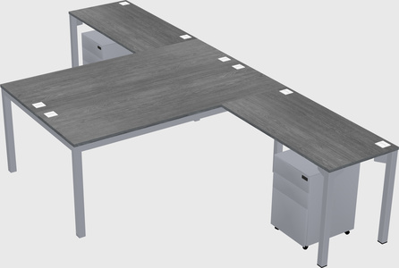 Shared l-shaped desk