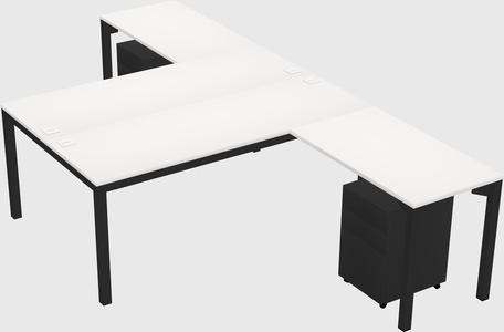 Shared l-shaped desk