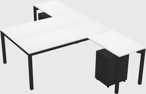 Shared l-shaped desk