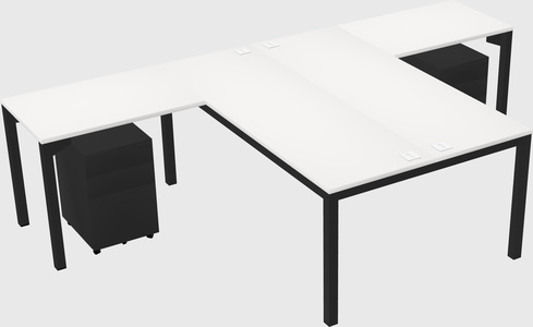Shared l-shaped desk