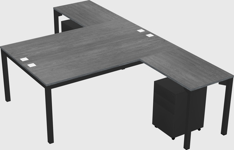Shared l-shaped desk