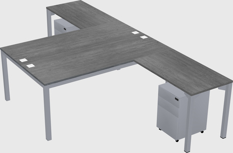 Shared l-shaped desk