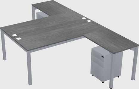 Shared l-shaped desk