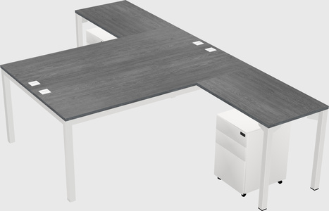 Shared l-shaped desk