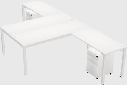 Shared l-shaped desk