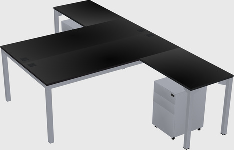 Shared l-shaped desk