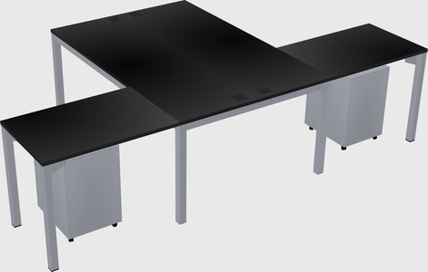 Shared l-shaped desk