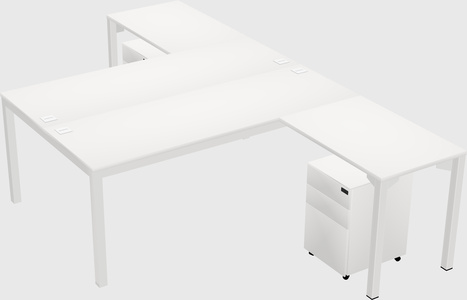 Shared l-shaped desk