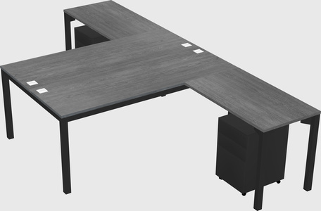 Shared l-shaped desk