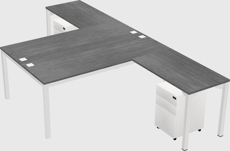 Shared l-shaped desk