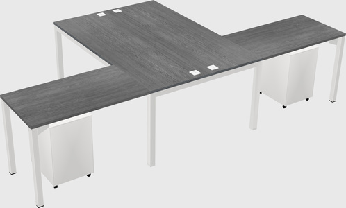 Shared l-shaped desk