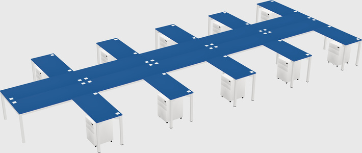 Shared l-shaped desk