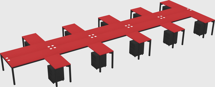 Shared l-shaped desk