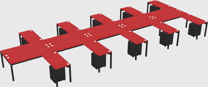 Shared l-shaped desk