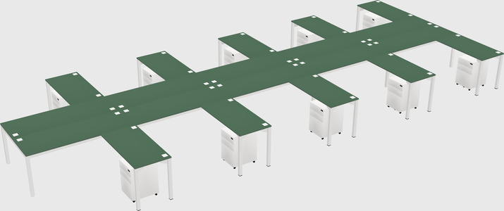 Shared l-shaped desk