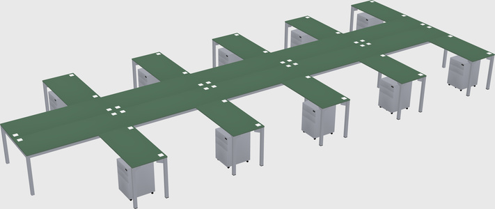 Shared l-shaped desk