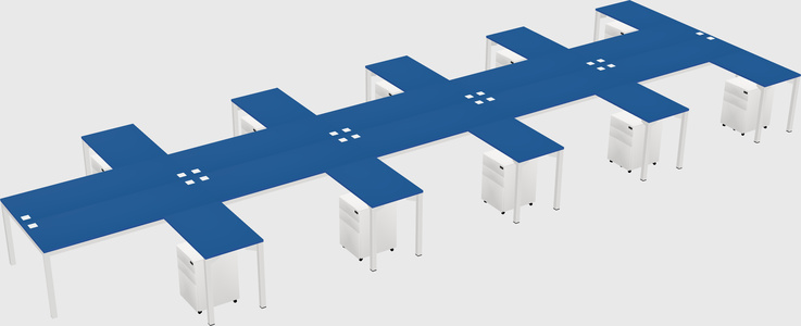 Shared l-shaped desk