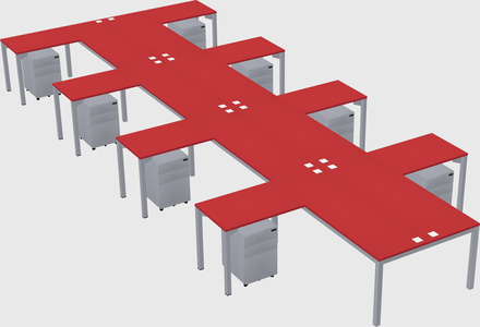 Shared l-shaped desk