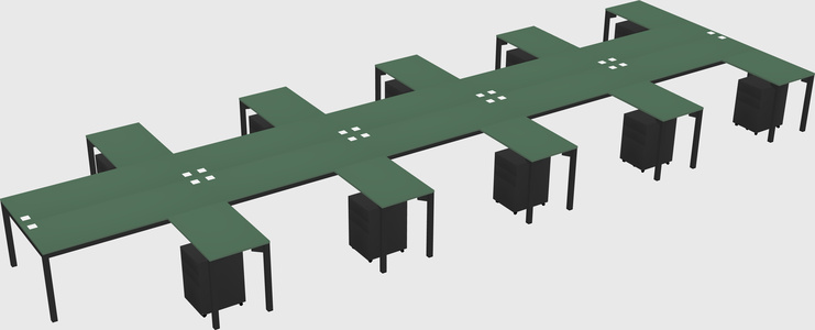 Shared l-shaped desk
