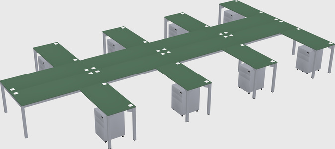 Shared l-shaped desk