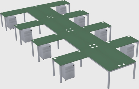 Shared l-shaped desk