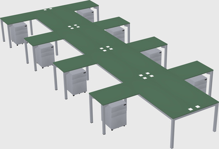 Shared l-shaped desk