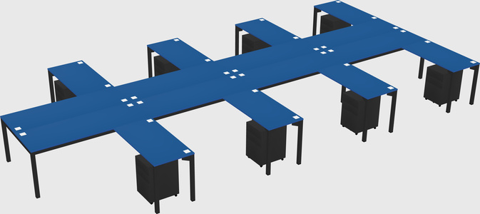 Shared l-shaped desk