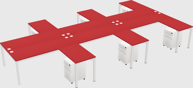 Shared l-shaped desk