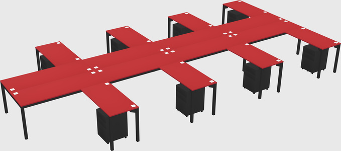 Shared l-shaped desk