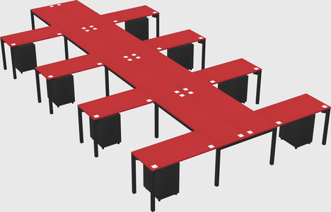 Shared l-shaped desk