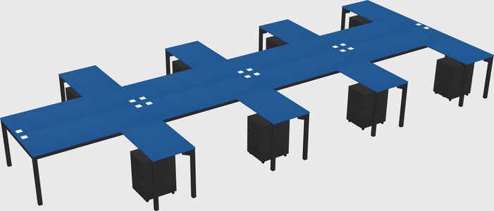 Shared l-shaped desk