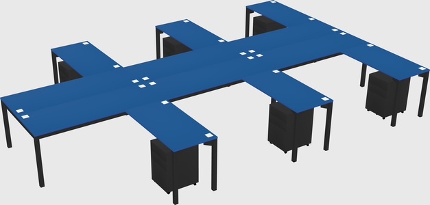 Shared l-shaped desk