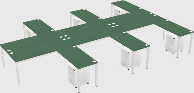 Shared l-shaped desk
