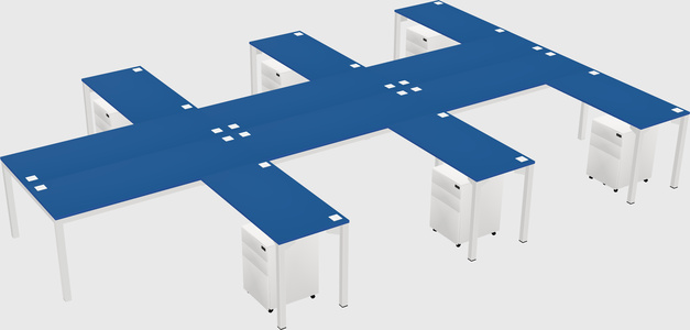 Shared l-shaped desk