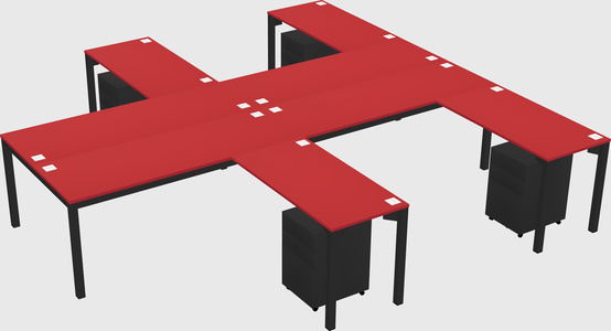 Shared l-shaped desk