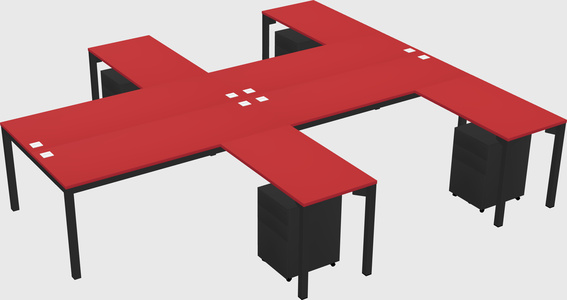 Shared l-shaped desk