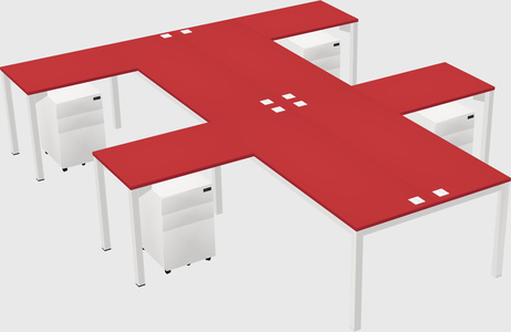 Shared l-shaped desk