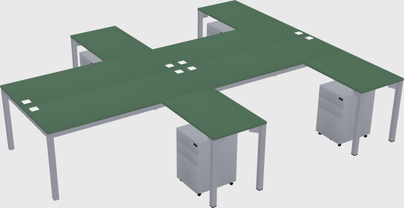 Shared l-shaped desk