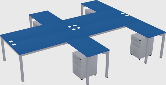 Shared l-shaped desk
