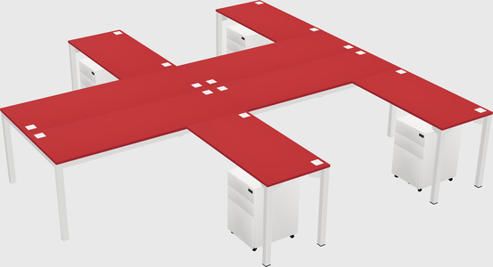 Shared l-shaped desk