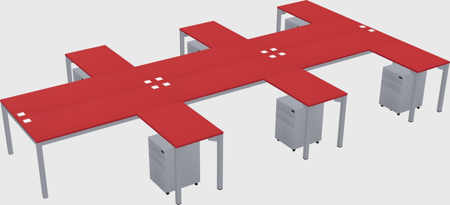 Shared l-shaped desk