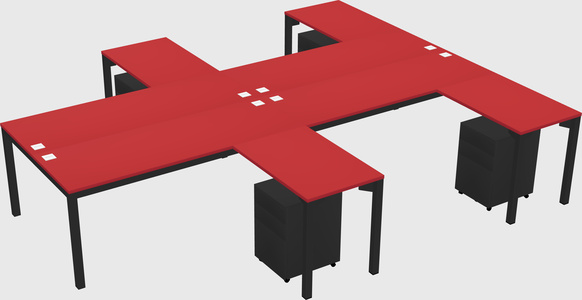 Shared l-shaped desk